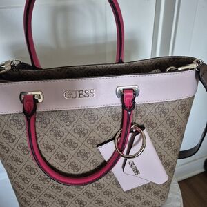 GUESS Brown and Pink Women's Bag